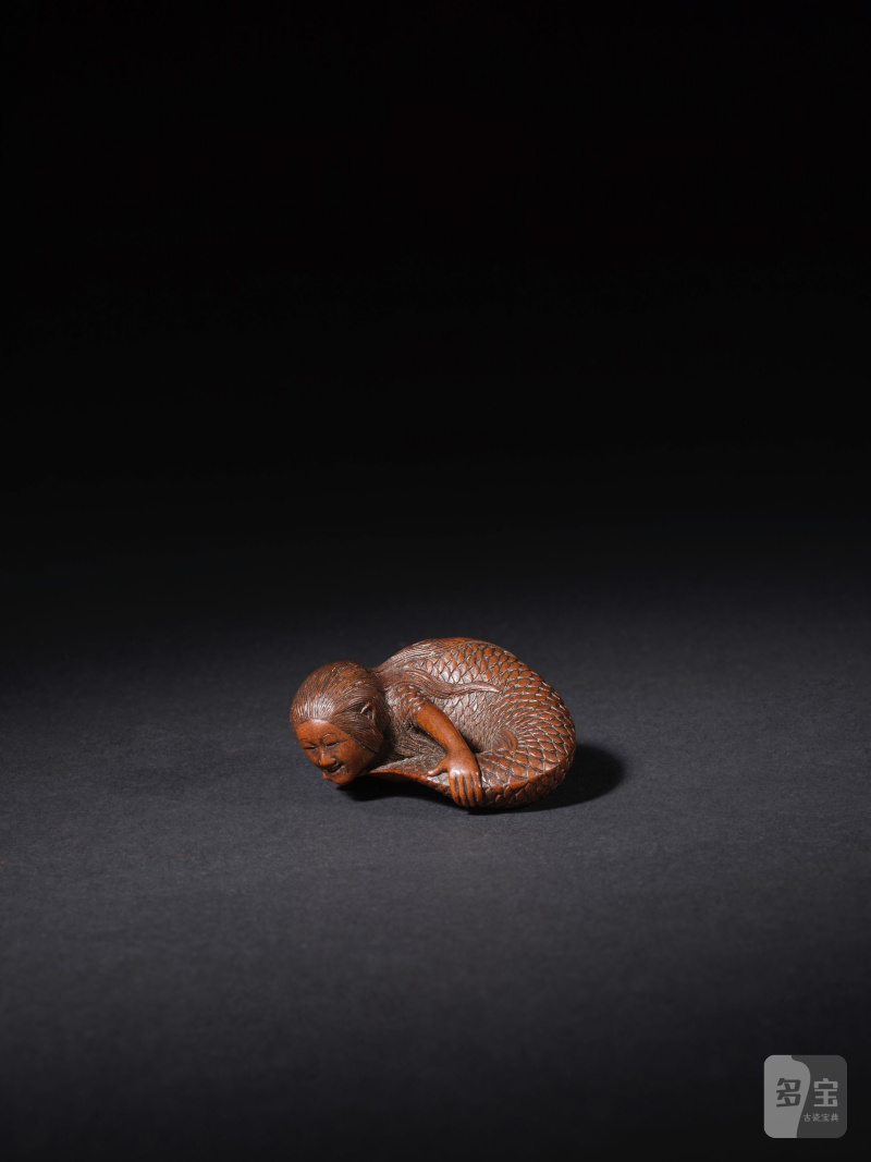 木彫根付 人魚 伝忠利 無銘 19世紀 | NETSUKE EN BOIS REPRÉSENTANT UNE SIRÈNE - 图6